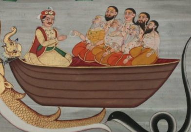 Manu with Seven Rishis in a boat